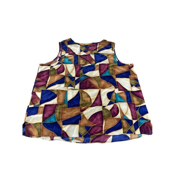 Maggie Sweet Multicolored Geometric Sleeveless Top Women's Size 2X - Picture 2 of 7